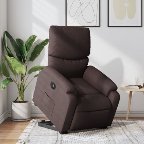 Fauteuil inclinable électrique marron foncé tissu vidaXL (1/5)