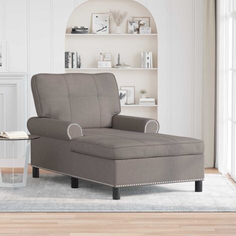 Chaise longue avec coussin Taupe 91 x 157 x 91 cm tissu vidaXL