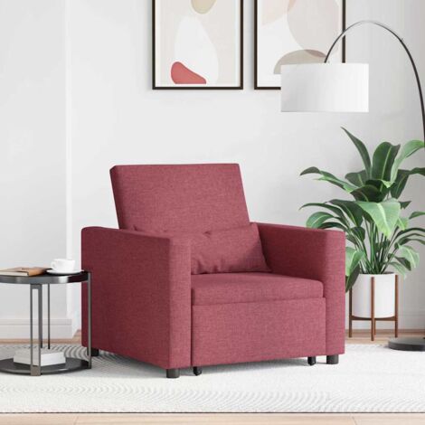 vidaXL Canapé Lit Simple Rouge bordeaux 90 x 165 x 87 cm tissu (1/5)