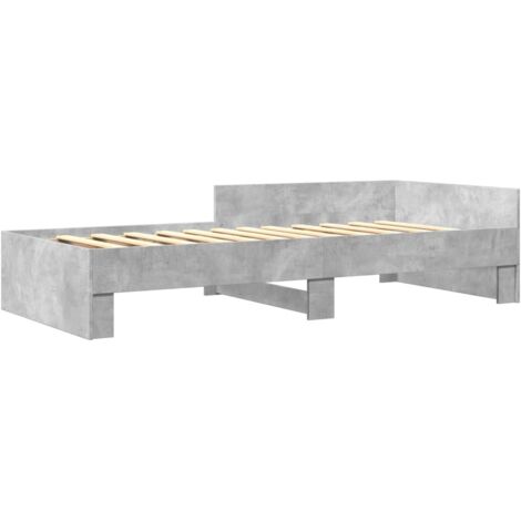 Cadre de lit sans matelas gris béton 90x200cm bois d'ingénierie vidaXL
