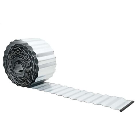Bordure de Pelouse Gris 15 x 0.03 x 1000 cm Acier Galvanisé vidaXL (1/5)
