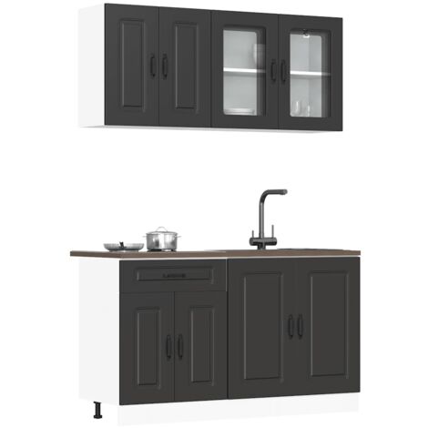 Vidaxl – Ensemble d'armoires de cuisine 4 pcs Kalmar – Bois d'ingénierie – Dimensions : 80x46x81,5 cm et 60x31x60 cm – Espace de rangement optimisé (1/5)
