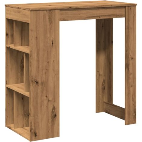 Vidaxl – Table de bar avec racks en bois d'ingénierie – Dimensions 102x50x103,5 cm – Surface résistante à l'humidité – Grand espace de rangement