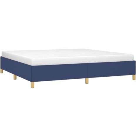 Cadre de lit sans matelas bleu 200x200 cm tissu vidaXL (1/5)