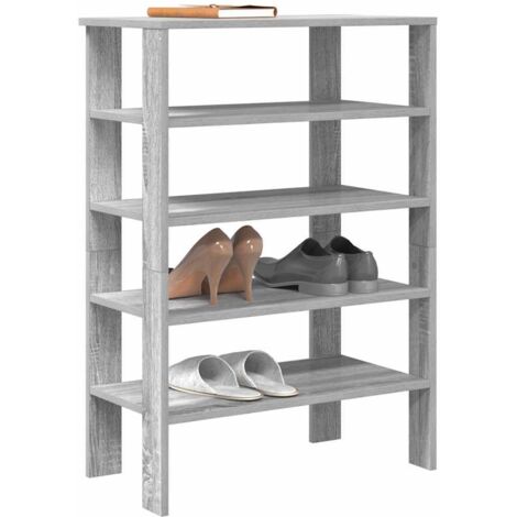 Étagère à chaussures sonoma gris 61x32x87,5 cm bois ingénierie vidaXL (1/5)