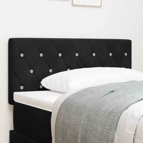 Vidaxl – Tête de lit 100 cm en velours noir – Design rectangulaire moderne – Hauteur réglable pour différents cadres de lit – Montage facile (1/5)