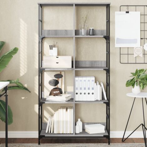 Bibliothèque sonoma gris 78,5x33x153 cm bois d'ingénierie vidaXL (1/5)