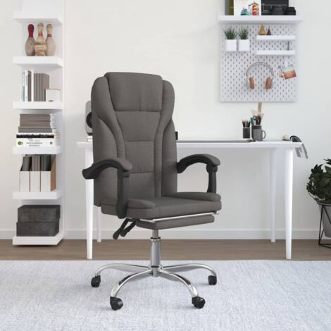 Fauteuil inclinable de bureau Gris foncé Tissu vidaXL (1/5)