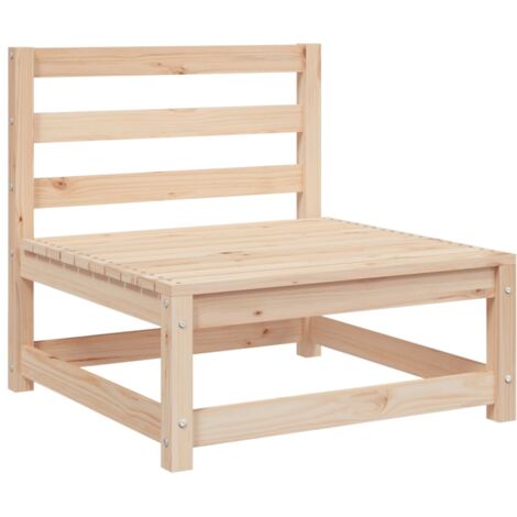 Vidaxl – Canapé de jardin sans accoudoirs 70x70x67 cm en bois de pin massif – Conception à lattes pour évacuation de l'eau – Capacité 110 kg