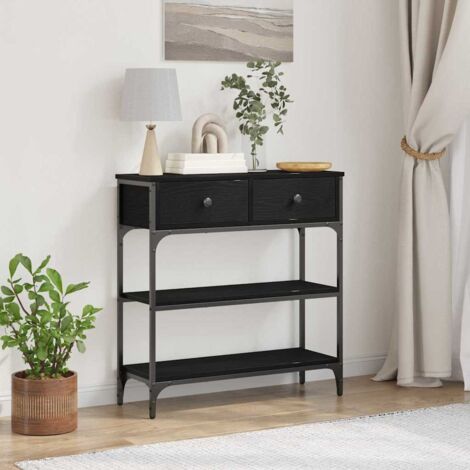 Vidaxl – Table console industrielle en bois d'ingénierie et acier – Dimensions 72.5 x 25 x 75 cm – Design moderne pour petits espaces