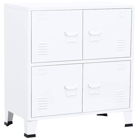 Vidaxl – Coffre de rangement industriel en acier 75x40x80 cm – Design emblématique – Étagère et porte-étiquettes – Pieds anti-rayures