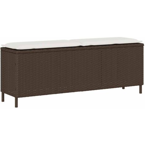 Banc de jardin avec coussin marron 110x30x40,5cm résine tressée vidaXL