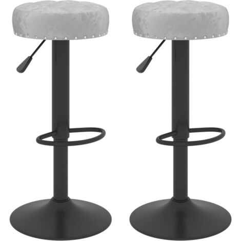 Tabourets de bar lot de 2 gris velours vidaXL (1/5)