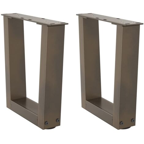 Pieds de table basse en forme de V 2 pièces acier naturel 30x(30-31,3)cm