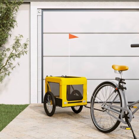 Remorque de vélo pour animaux de compagnie jaune et noir vidaXL