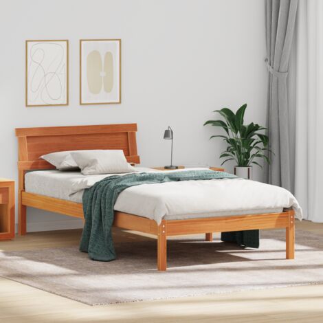Cadre de lit avec tête de lit Brun cire 80 x 200 cm Pin massif vidaXL (1/5)