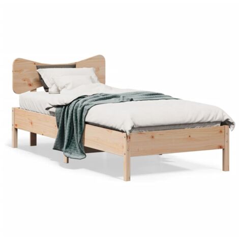 Cadre de lit sans matelas 75x190 cm bois de pin massif vidaXL (1/5)