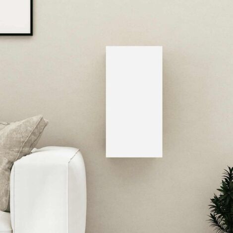Vidaxl – Meuble TV suspendu blanc 30,5x30x60 cm – Aggloméré robuste – 2 étagères – Capacité de charge 60 kg – Facile à nettoyer (1/8)