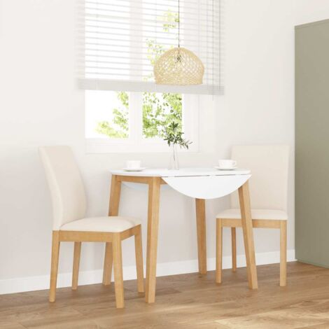Chaises à manger coussins 2 pcs bois massif caoutchouc vidaXL (1/5)
