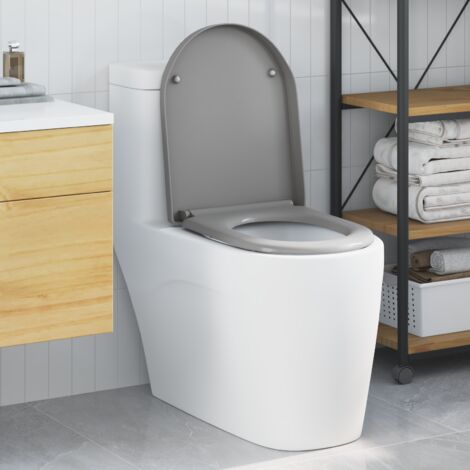 Siège de toilette Gris 46,2 x 36 x 4,3 cm Duroplast vidaXL (1/5)
