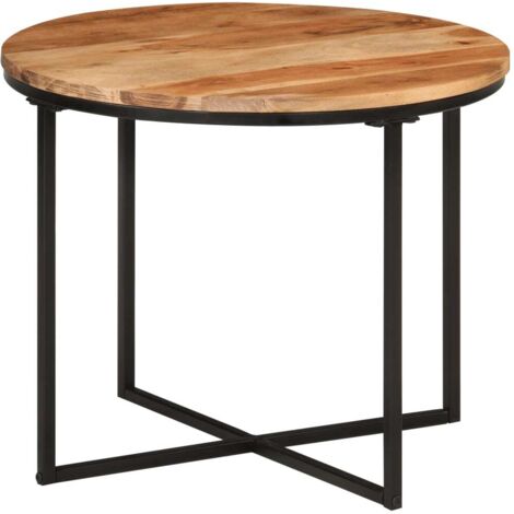 Table basse 55x55x45 cm bois massif acacia et fer vidaXL (1/5)