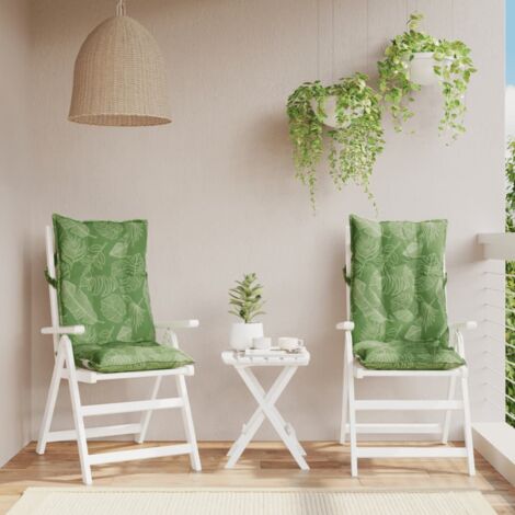 Coussins de chaise à dossier haut lot de 2 modèle de feuille vidaXL
