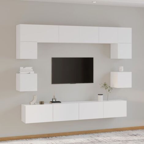 Ensemble de meubles TV 8 pcs Blanc Bois d'ingénierie vidaXL (1/5)
