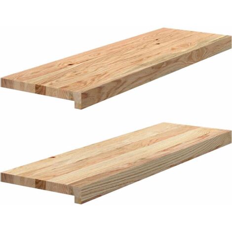 Appuis de fenêtre 2 pcs non traité 80x25x2 cm bois chêne massif vidaXL
