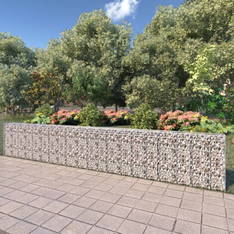 Vidaxl – Mur en gabion 600x30x100 cm – Acier galvanisé résistant aux intempéries – Couvercles inclus pour remplissage facile – Pour isolation acoustique