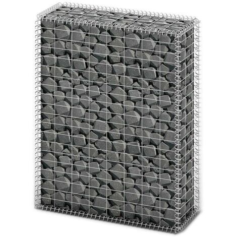 Vidaxl – Panier de gabion avec couvercle en acier galvanisé 100 x 80 x 30 cm – Résistant aux intempéries – Capacité de charge 1400 kg/m³ (1/7)