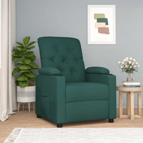 Fauteuil inclinable Vert foncé Tissu vidaXL (1/5)