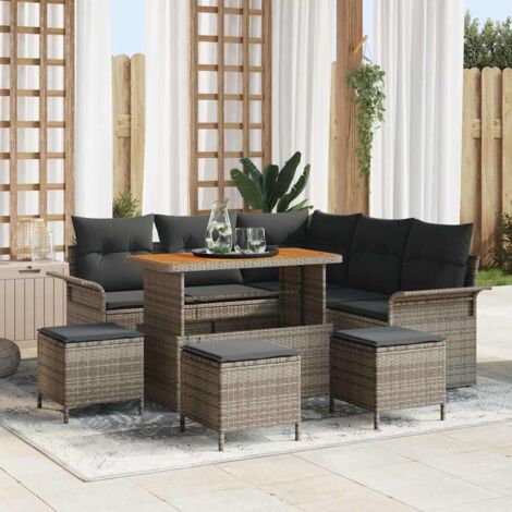 Ensemble de canapé de jardin 9 pcs Gris 110 x 55 x 71 cm vidaXL (1/5)