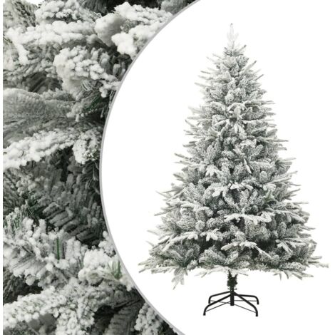 Vidaxl – Sapin de Noël artificiel vert 150 cm – Flocons de neige – PVC/PE – Support en acier pour stabilité – Réutilisable chaque année (1/5)