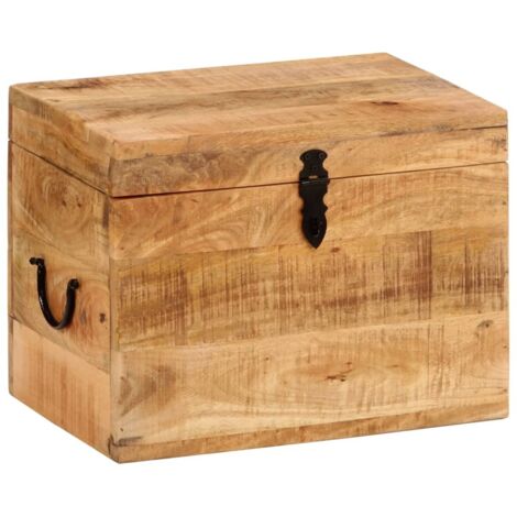 Vidaxl – Boîte de rangement en bois de manguier massif 39x28x31 cm – Finition naturelle – Grand compartiment pour objets de collection