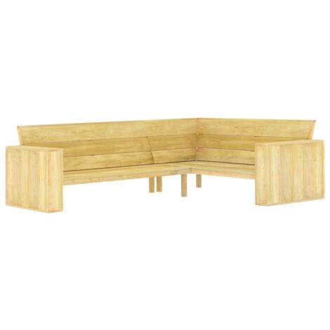 Banc d'angle de jardin 239 cm Bois de pin imprégné vidaXL