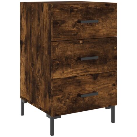 Table de chevet chêne fumé 40x40x66 cm bois d'ingénierie vidaXL (1/5)