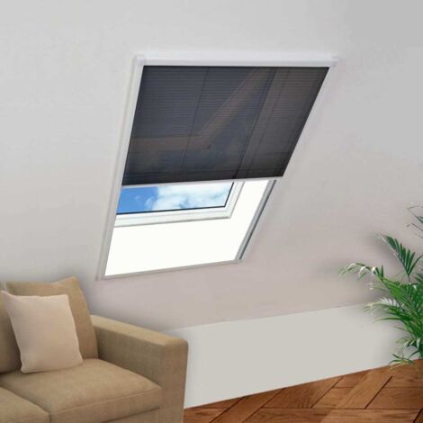 Moustiquaire plissée pour fenêtre Aluminium 80 x 120 cm