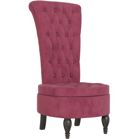 Chaise à dossier haut rouge bordeaux conception de bouton vidaXL (1/5)