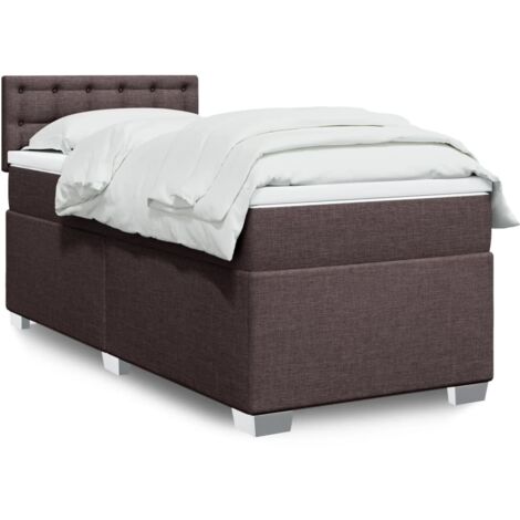 Sommier à lattes de lit avec matelas Marron foncé 80x200 cm vidaXL