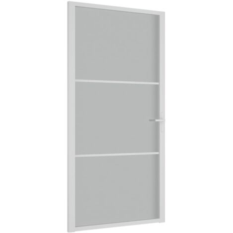 Vidaxl – Porte coulissante intérieure 102,5x201,5 cm – Verre mat 5 mm – Aluminium blanc – Montage facile dans cadre 35-50 mm