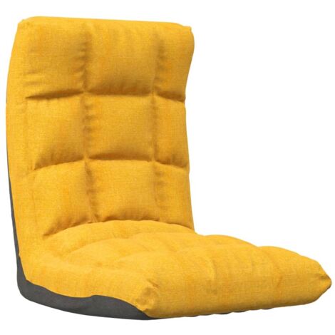 Chaise pliable de sol Jaune moutarde Tissu vidaXL (1/5)