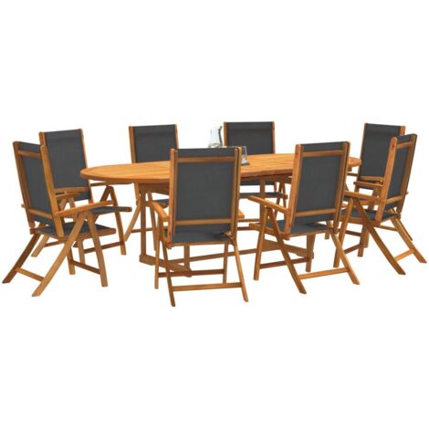 Ensemble à manger de jardin 9pcs bois d'acacia solide textilène vidaXL (1/5)