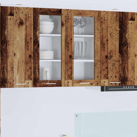 Armoire suspendue avec porte 2 pcs Bois ancien 40 x 31 x 80 cm vidaXL (1/5)
