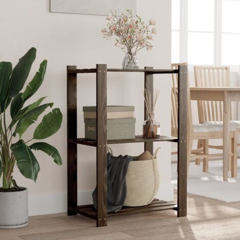 Support de rangement à 3 niveaux noir 60x38x90 cm bois pin vidaXL