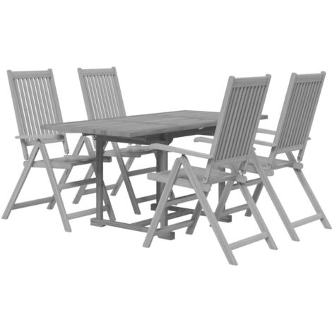 Ensemble à manger de jardin 5 pcs Bois d'acacia solide vidaXL (1/5)