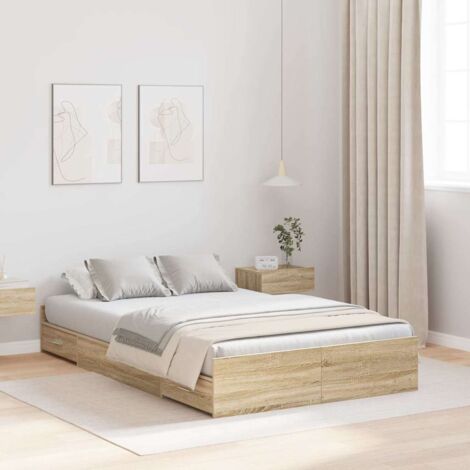 Cadre de lit avec rangement Chêne Sonoma 120 x 200 cm vidaXL (1/5)