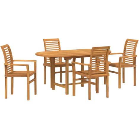 Ensemble de salle à manger pour jardin 5 pcs Marron vidaXL (1/5)
