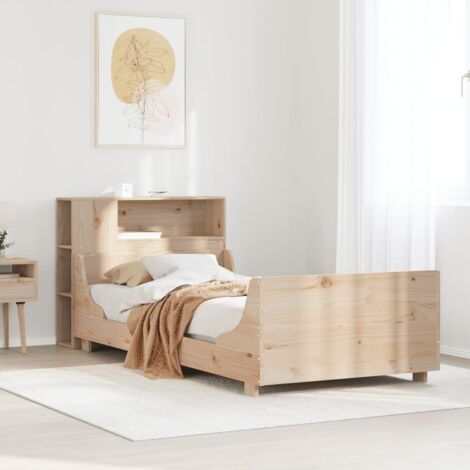 Cadre de lit sans matelas 75x190 cm bois de pin massif vidaXL (1/5)