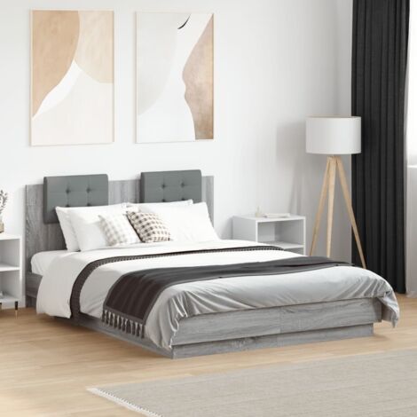 Cadre de lit sans matelas sonoma gris 135x190 cm vidaXL (1/5)