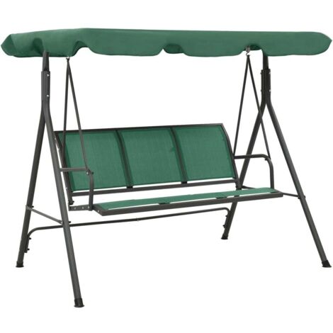 Balancelle de jardin vert 170 cm textilène et acier vidaXL